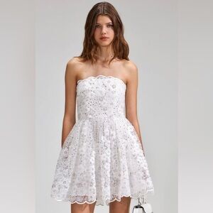 Self-Portrait Embellished Strapless Dress